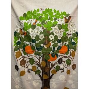 Vintage 1960s Toni Hermansson MCM fabric for Almedahls Sweden. Scandinavian tree